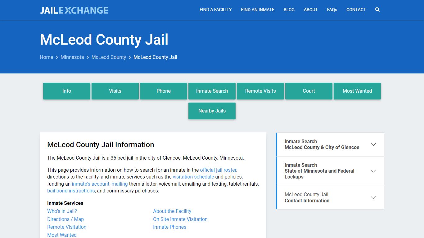 McLeod County Jail, MN Inmate Search, Information